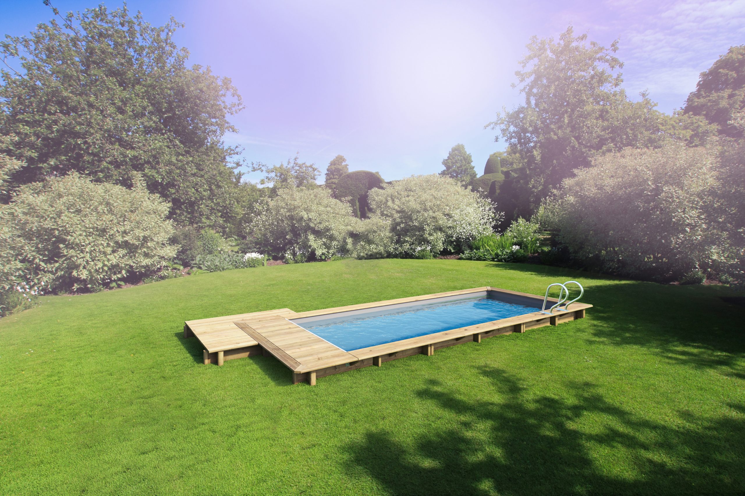 Piscine hors sol bois urbaine rectangulaire moins de 10m2 piscine en ligne  - Arobase Piscines